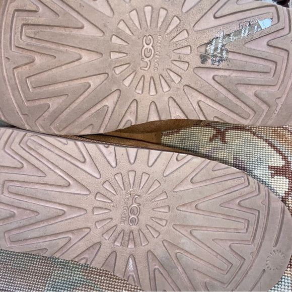 UGG Three Bow Tall Camel Fur Lined Boots Girls 4 - Picture 6 of 7